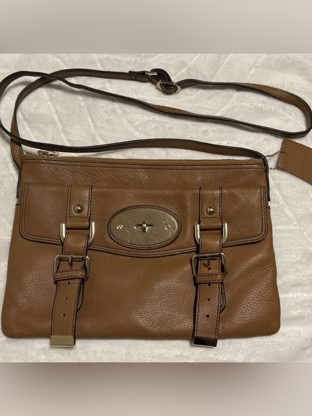Danier Tan Leather Crossbody Bag